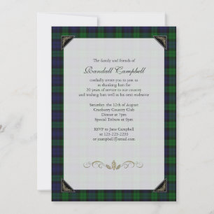 Black Watch Tartan Retirement Party Invitation