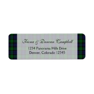 Black Watch Tartan Scottish Return Address Return Address Label
