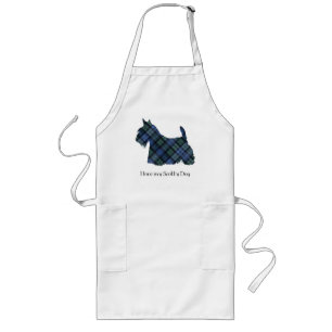 Black Watch Tartan Scottish Terrier Long Apron