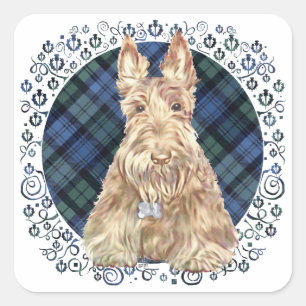 Black Watch Tartan Square Sticker