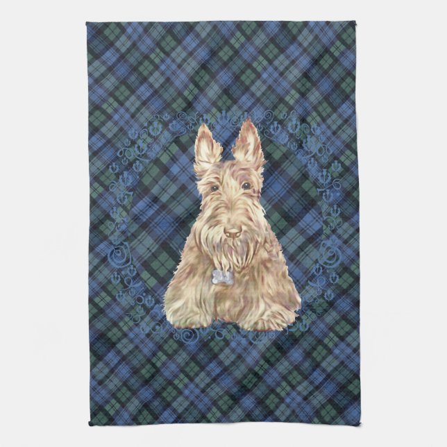 Black Watch Tartan Tea Towel (Vertical)