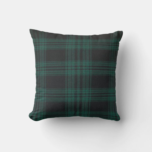 Black watch tartan Throw Pillow 16" x 16" (Front)