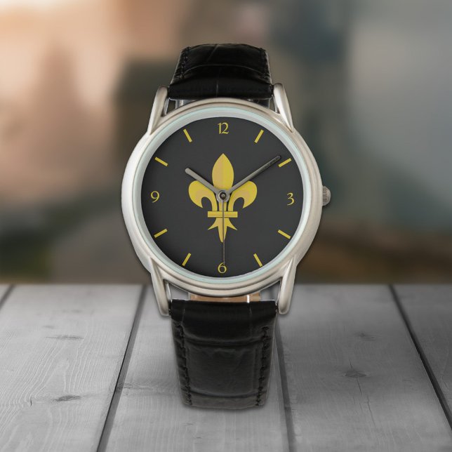 Black Watch with Gold Fleur de Lis (Gold Fleur de Lis Black Watch)