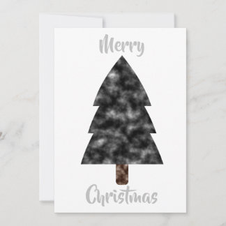 Black Watercolor Christmas Tree Card