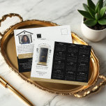 Black Watercolor Door Real Estate Calendar 2025 Postcard<br><div class="desc">Beautiful and elegant real estate business 2025calendar marketing postcard. Our design features our own hand-painted watercolor black front door. Accented with touches of gold on the mailbox slot, door handle, and door kickplate. Modern black outdoor wall lights and a burlap welcome doormat complete this charming real estate design. Personalise with...</div>