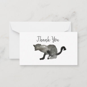 Black watercolor kool kitty cat card