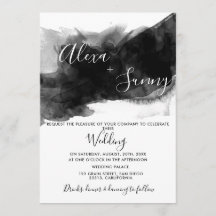 Black watercolor moody wedding