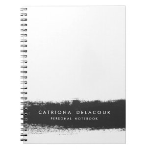Black Watercolor Splash Personalised Notebook