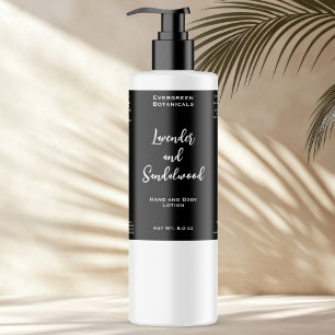 Black waterproof cosmetics bottle label