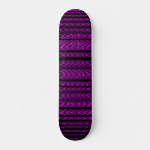 Black Wavy Lines - On Magenta Skateboard