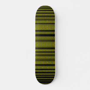 Black Wavy Lines - On Yellow Skateboard