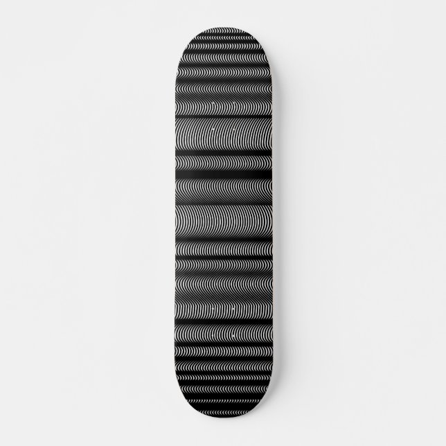 Black Wavy Lines Skateboard (Front)