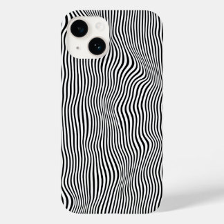 Black Wavy Stripes Case-Mate iPhone 14 Case