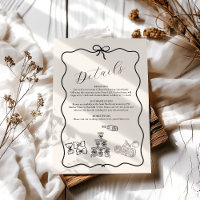 Black Wavy Whimsical Italian Doodle Wedding