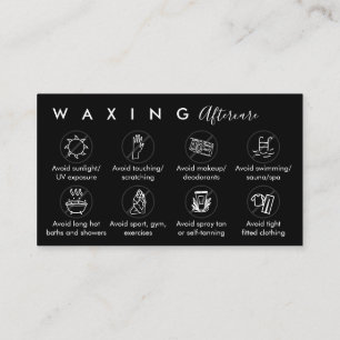Black Waxing after care advices instructions Business Card