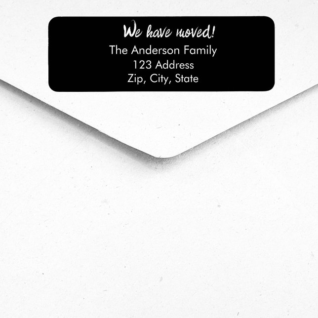 Black we have moved new return address label (Creator Uploaded)