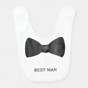 Black Wedding Bow Tie Best Man Baby Bib