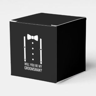Black Wedding Bow Tie Groomsman Proposal Favour Box