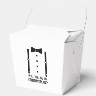 Black Wedding Bow Tie Groomsman Proposal Favour Box
