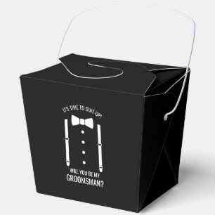 Black Wedding Bow Tie Groomsman Proposal Favour Box