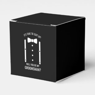 Black Wedding Bow Tie Groomsman Proposal Favour Box