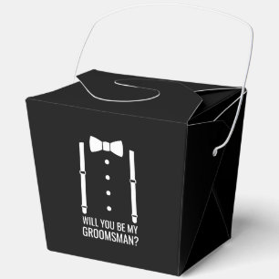Black Wedding Bow Tie Groomsman Proposal Favour Box