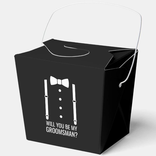 Black Wedding Bow Tie Groomsman Proposal Favour Box (Front)