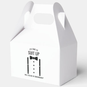 Black Wedding Bow Tie Groomsman Proposal Favour Box