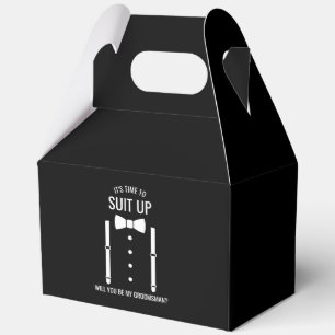 Black Wedding Bow Tie Groomsman Proposal Favour Box