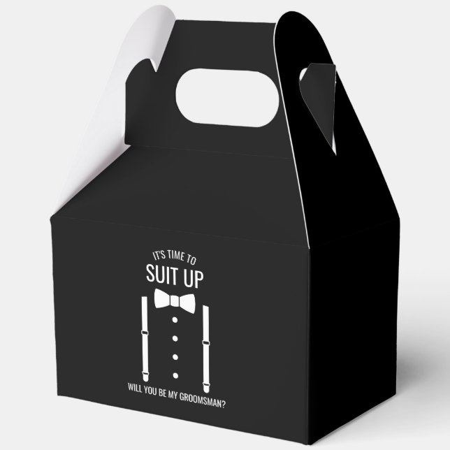 Black Wedding Bow Tie Groomsman Proposal Favour Box (Front)