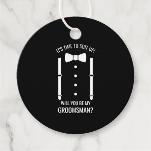 Black Wedding Bow Tie Groomsman Proposal Favour Tags