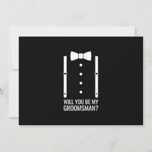 Black Wedding Bow Tie Groomsman Proposal Invitation
