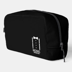 Black Wedding Bow Tie Personalised Groomsmen Dopp Kit