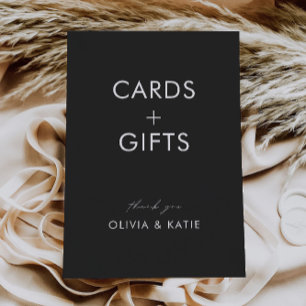 Black Wedding Cards and Gifts Sign,