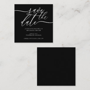 Black Wedding Custom Photo Mini Save the Date Enclosure Card