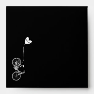 Black Wedding customised envelope romantic bike