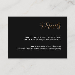 Black Wedding Enclosure Card