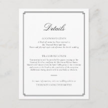 Black Wedding Enclosure Card