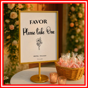 Black Wedding Favour Sign Please Take One