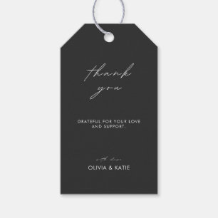 Black Wedding Favour Tag Template,