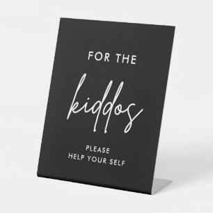 Black Wedding For The Kiddos Kids Activities Table Pedestal Sign