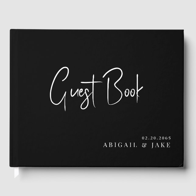 Black Wedding  Guest Book (Front)