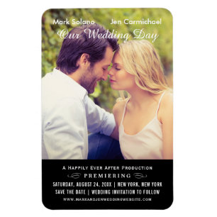 Black Wedding Movie Poster Photo Save the Date Magnet