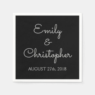 Black Wedding or Reception Simple Napkins