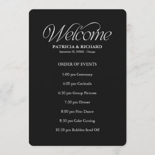 Black Wedding Order of Events Timeline Schedule Program