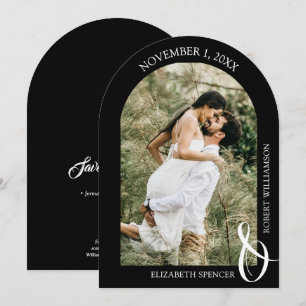 Black Wedding Photo QR Code Save the Date