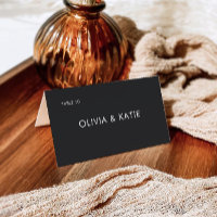 Black Wedding Place Cards Template