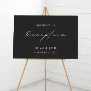 Black Wedding Reception Welcome Sign