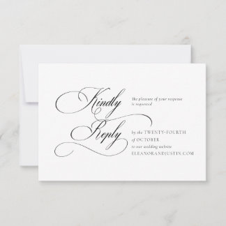 Black Wedding RSVP Card