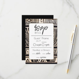 Black Wedding RSVP Card